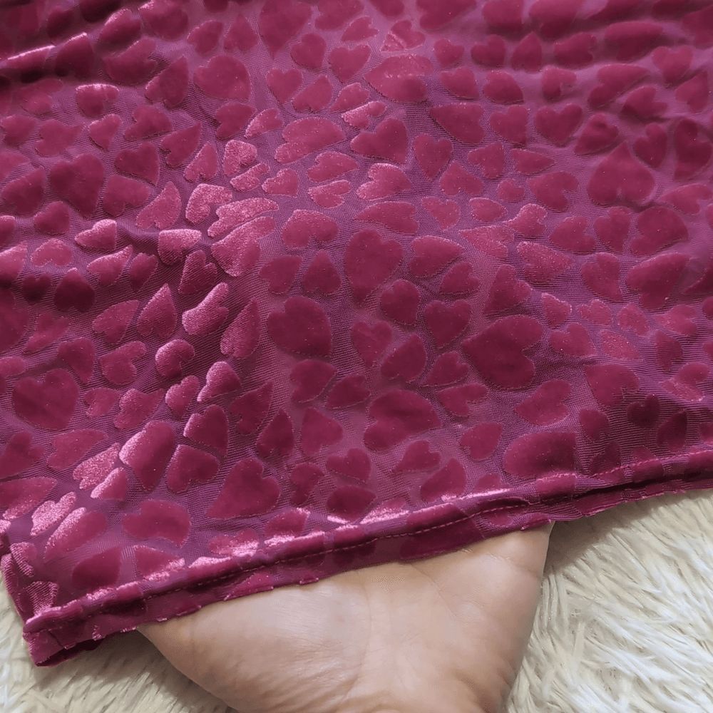 Blackmilk Pink Burned Velvet Sheer Heart Print Be Mine Crop Top Small - Picture 6 of 10